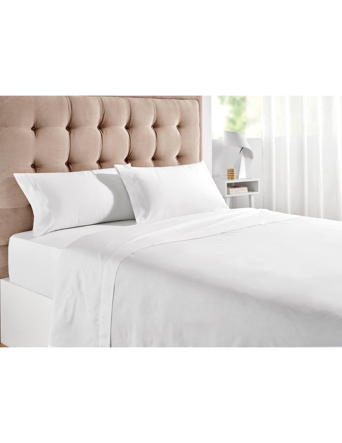 Sábana Bajera Pikolin Home BA60 100% Algodón — Blanco