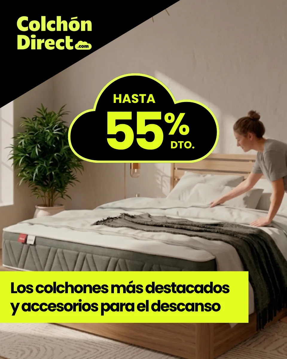 Descuentos de hasta el 55 % en colchones y accesorios para el descanso — Colchón Direct